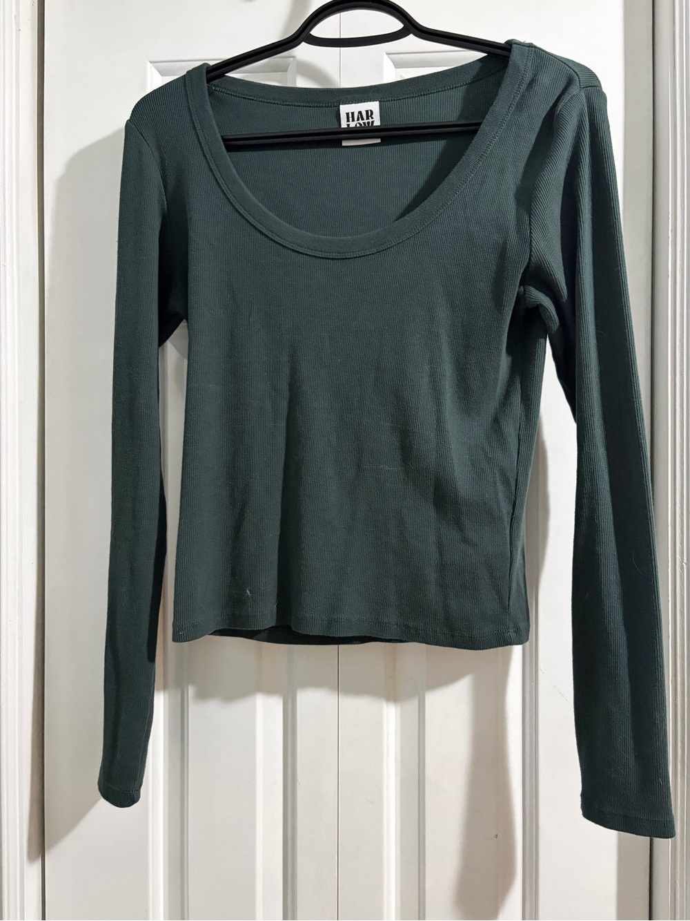 Harlow Dark Teal Scoop Neck Long Sleeve Top